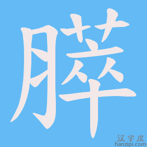 《膵》的笔顺动画写字动画演示