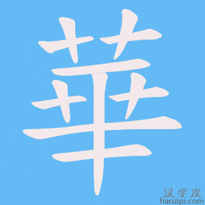 《華》的笔顺动画写字动画演示