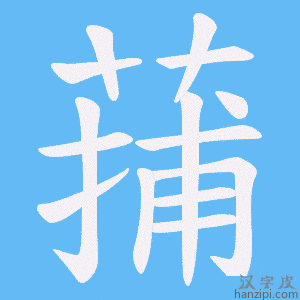 《蒱》的笔顺动画写字动画演示