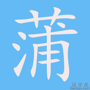 《蒲》的笔顺动画写字动画演示
