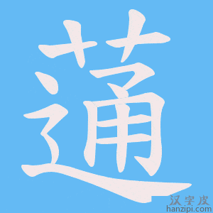 《蓪》的笔顺动画写字动画演示