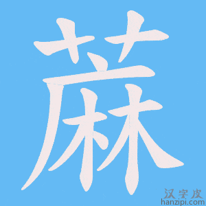 《蔴》的笔顺动画写字动画演示