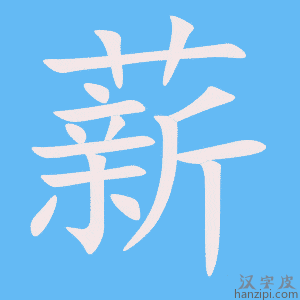 《薪》的笔顺动画写字动画演示
