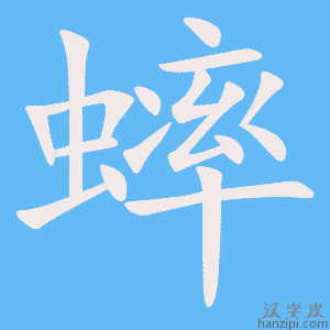 《蟀》的笔顺动画写字动画演示