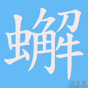 《蠏》的笔顺动画写字动画演示