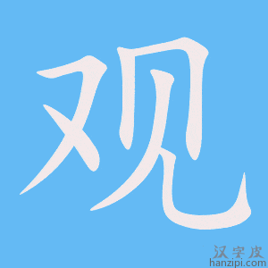 《观》的笔顺动画写字动画演示