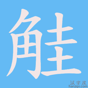 《觟》的笔顺动画写字动画演示