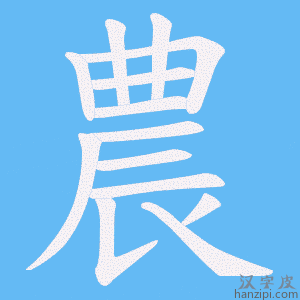 《農》的笔顺动画写字动画演示