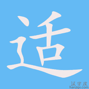 《适》的笔顺动画写字动画演示