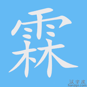 《霖》的笔顺动画写字动画演示