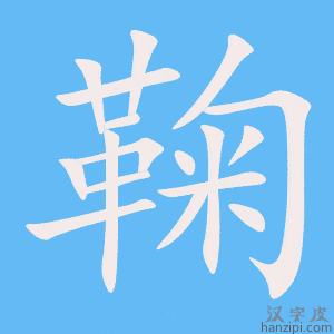 《鞠》的笔顺动画写字动画演示