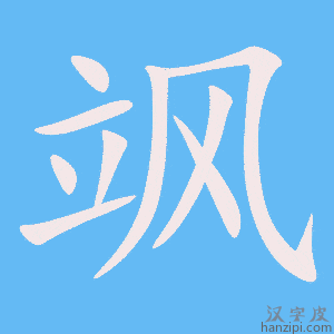 《飒》的笔顺动画写字动画演示
