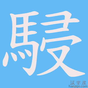 《駸》的笔顺动画写字动画演示