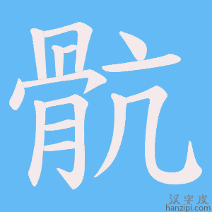 《骯》的笔顺动画写字动画演示