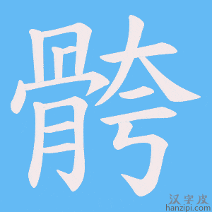 《骻》的笔顺动画写字动画演示