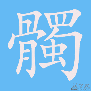 《髑》的笔顺动画写字动画演示