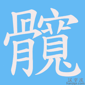 《髖》的笔顺动画写字动画演示