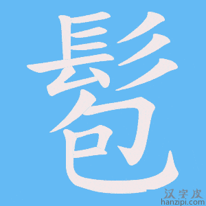 《髱》的笔顺动画写字动画演示