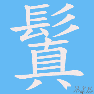 《鬒》的笔顺动画写字动画演示