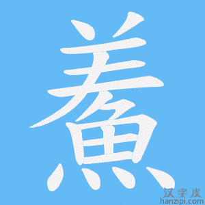 《鮺》的笔顺动画写字动画演示