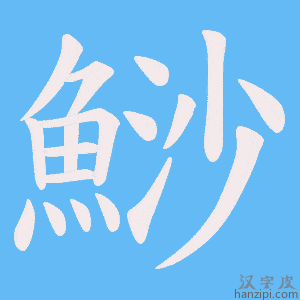 《鯋》的笔顺动画写字动画演示