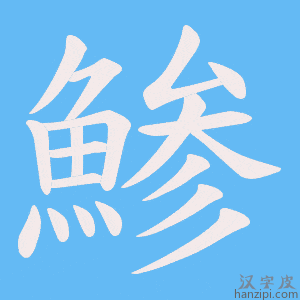 《鯵》的笔顺动画写字动画演示