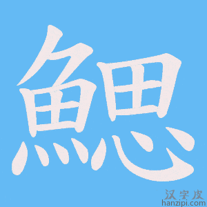 《鰓》的笔顺动画写字动画演示