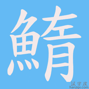 《鰖》的笔顺动画写字动画演示
