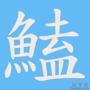 《鰪》的笔顺动画写字动画演示