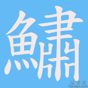 《鱐》的笔顺动画写字动画演示