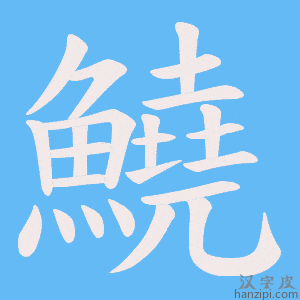 《鱙》的笔顺动画写字动画演示