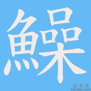 《鱢》的笔顺动画写字动画演示