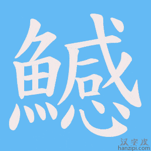 《鱤》的笔顺动画写字动画演示