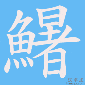 《鱪》的笔顺动画写字动画演示