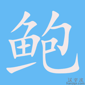 《鲍》的笔顺动画写字动画演示