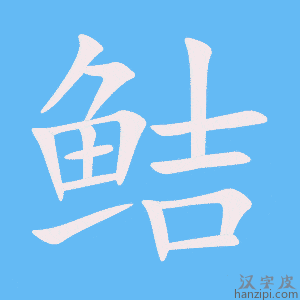 《鲒》的笔顺动画写字动画演示