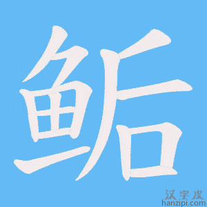 《鲘》的笔顺动画写字动画演示