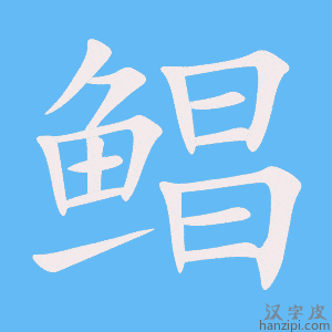 《鲳》的笔顺动画写字动画演示