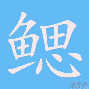 《鳃》的笔顺动画写字动画演示