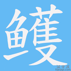 《鳠》的笔顺动画写字动画演示