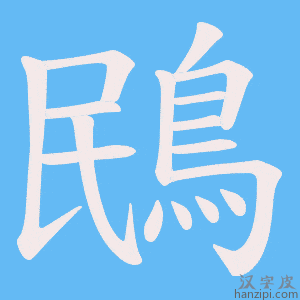 《鴖》的笔顺动画写字动画演示