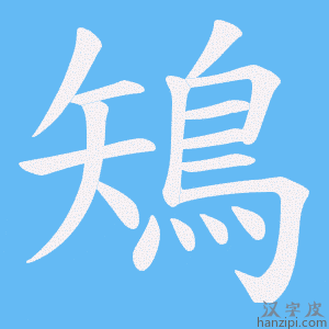 《鴙》的笔顺动画写字动画演示