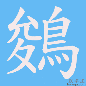 《鵕》的笔顺动画写字动画演示