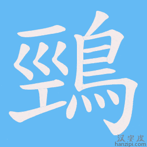 《鵛》的笔顺动画写字动画演示