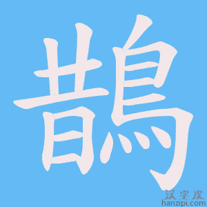《鵲》的笔顺动画写字动画演示