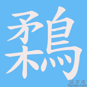 《鶔》的笔顺动画写字动画演示
