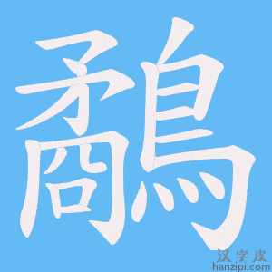 《鷸》的笔顺动画写字动画演示