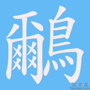 《鸍》的笔顺动画写字动画演示
