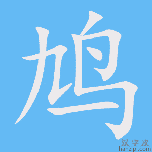 《鸠》的笔顺动画写字动画演示