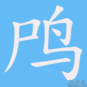 《鸤》的笔顺动画写字动画演示